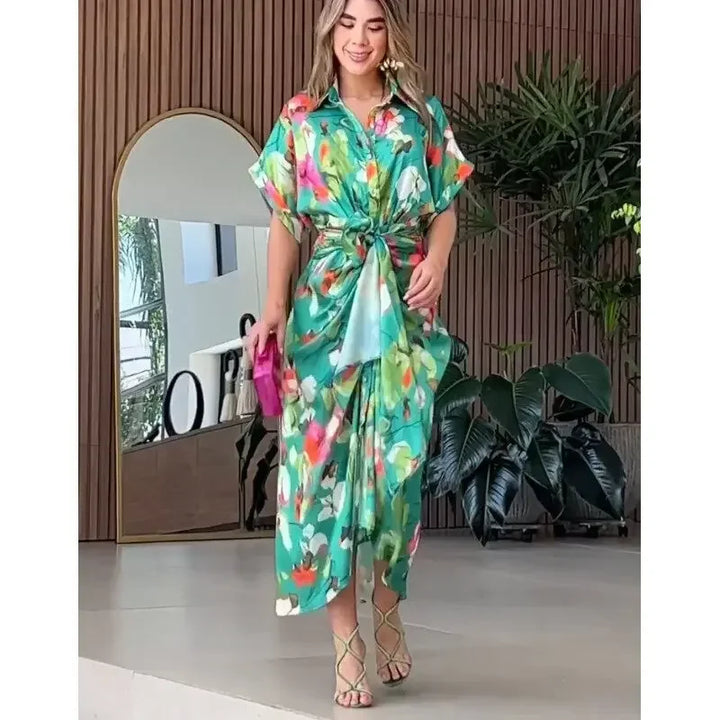 Dakota - Loose Floral Printed Irregular Party Dress