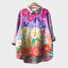 Kaiya - Loose Floral Print Hawaiian Blouse