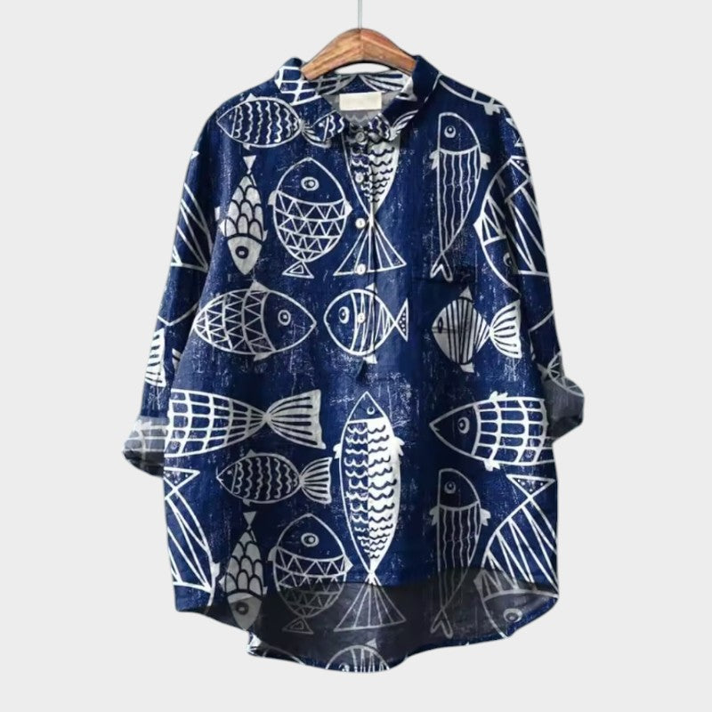 Rhea - Loose and Comfortable Printed Top