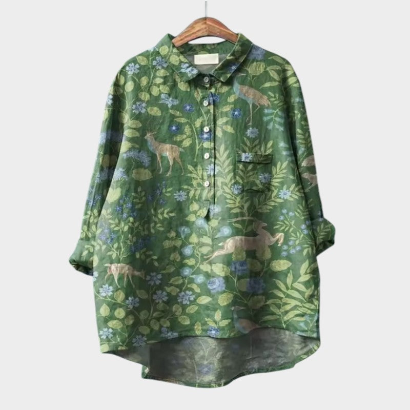 Rhea - Loose and Comfortable Printed Top