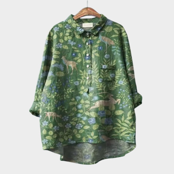Rhea - Loose and Comfortable Printed Top