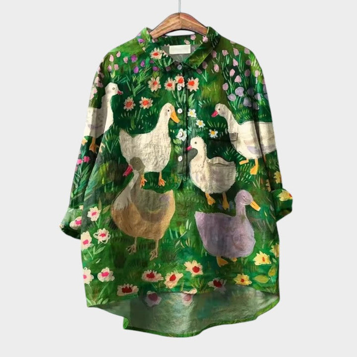 Rhea - Loose and Comfortable Printed Top