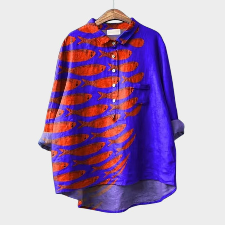 Rhea - Loose and Comfortable Printed Top