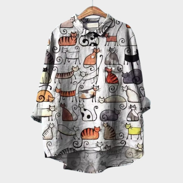 Rhea - Loose and Comfortable Printed Top