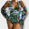 Gemma - Women`s Deep V One Piece Printed Swimsuit