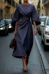Mila - Stylish High Waist Bat Sleeves Dress