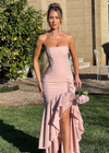 Ruby - Strapless Ruffles Mermaid Evening Dress