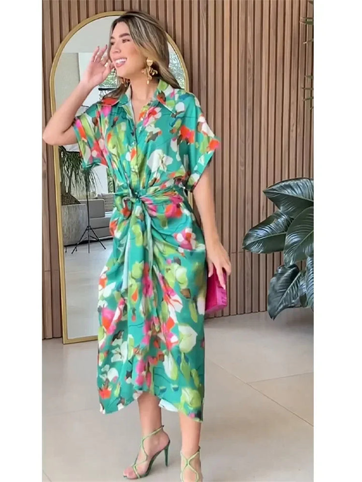 Dakota - Loose Floral Printed Irregular Party Dress