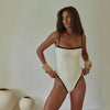 Romilly - Vintage Color Block One Piece Swimsuit