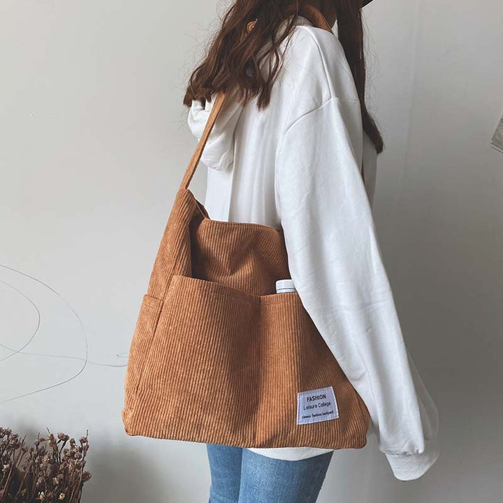 Alina - Casual Corduroy Multi-Pocket Shoulder Bag