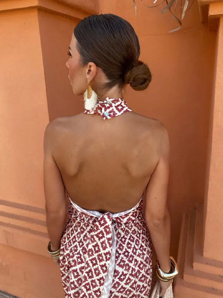 Destiny - Stylish Halter Neck Maxi Dress