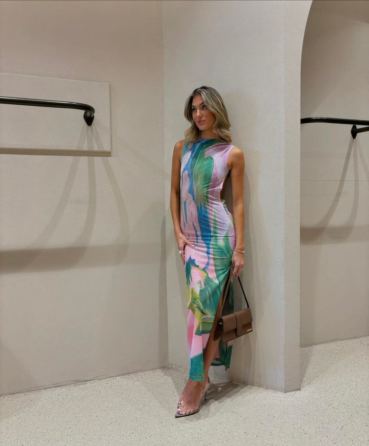 Scarlett - Women's Tie Dye Sleeveless Maxi Dress