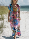 Joanna - Elegant Ocean-Themed Pocket Dress