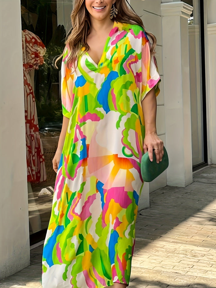 Faith - Women’s Abstract Print Maxi Dress