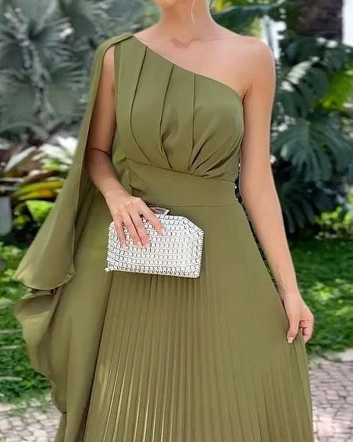Seraphina | One-Shoulder Pleated Dress