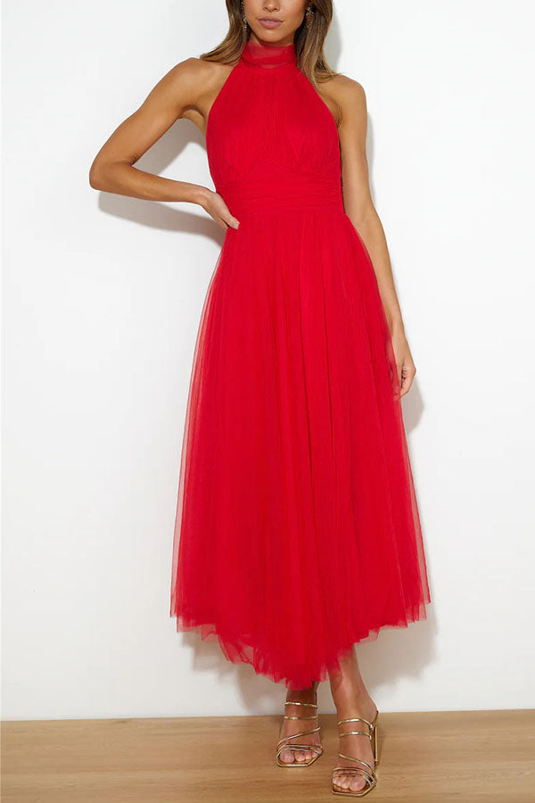 Jael - Elegant Mesh A-Line Evening Dress