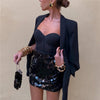 Londyn - Sparkling Black Sequin Mini Skirt
