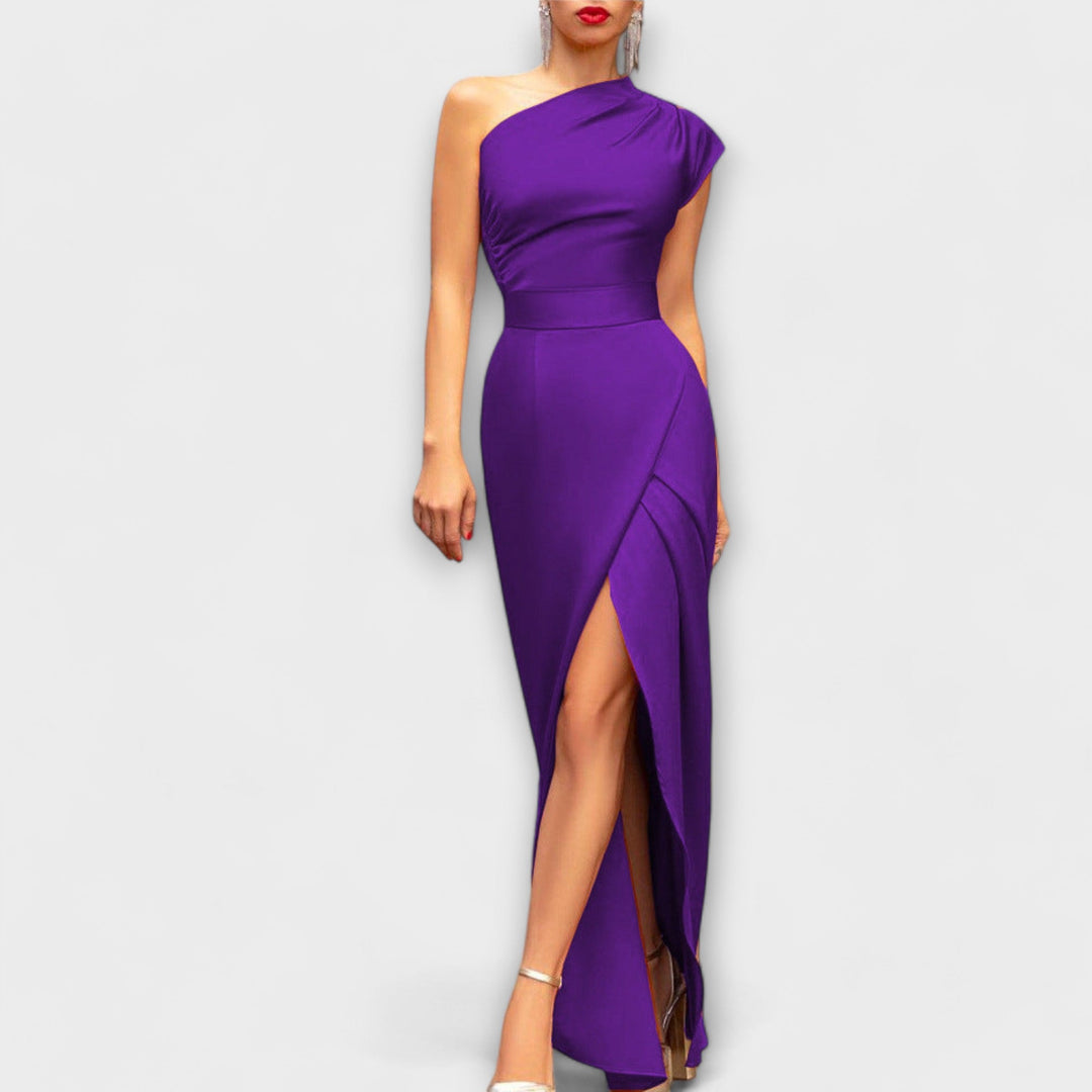 Riley - Women Stacked Sleeveless Cutout Front Split Maxi Dress