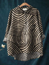 Naomi - Trendy Circular Line Pattern Cotton-Linen Shirt