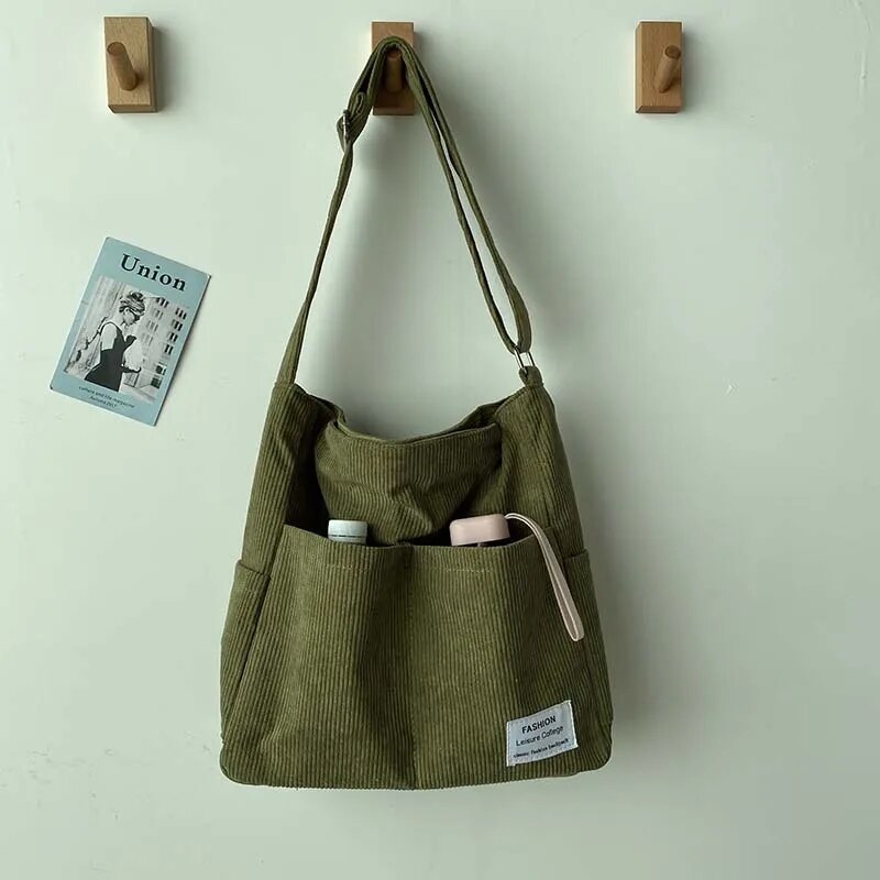 Alina - Casual Corduroy Multi-Pocket Shoulder Bag