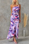 Nimue - One Shoulder Short Sleeve Ruffle Dress