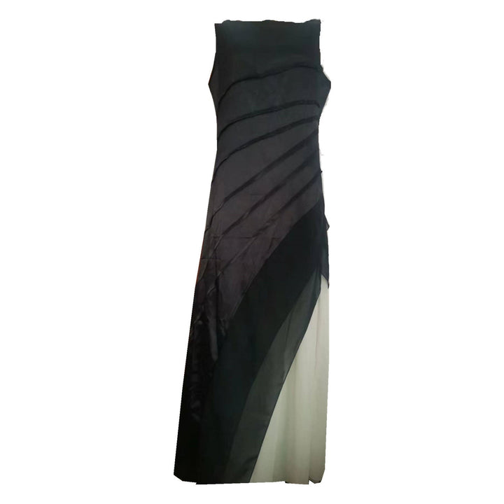 Chloe - Boat Neck Gradient Patchwork Women Party Dress