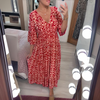 Linnea - V-neck Butterfly Floral Print Dress