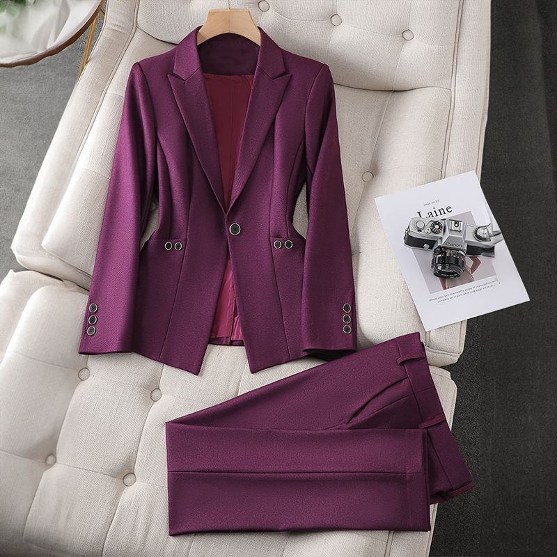 Rue - Women’s Plain Blazer and Pants Set