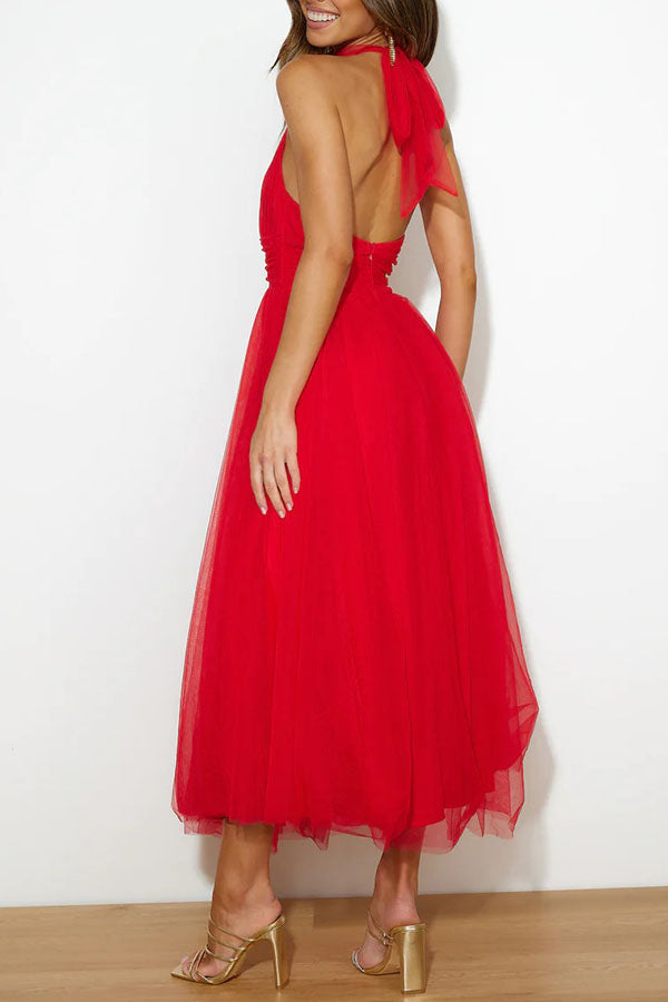 Jael - Elegant Mesh A-Line Evening Dress