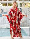 Ella - Casual V-Neck Side Split Tropical Dress