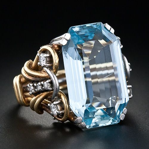 Melina - Vintage Blue Zircon Statement Ring