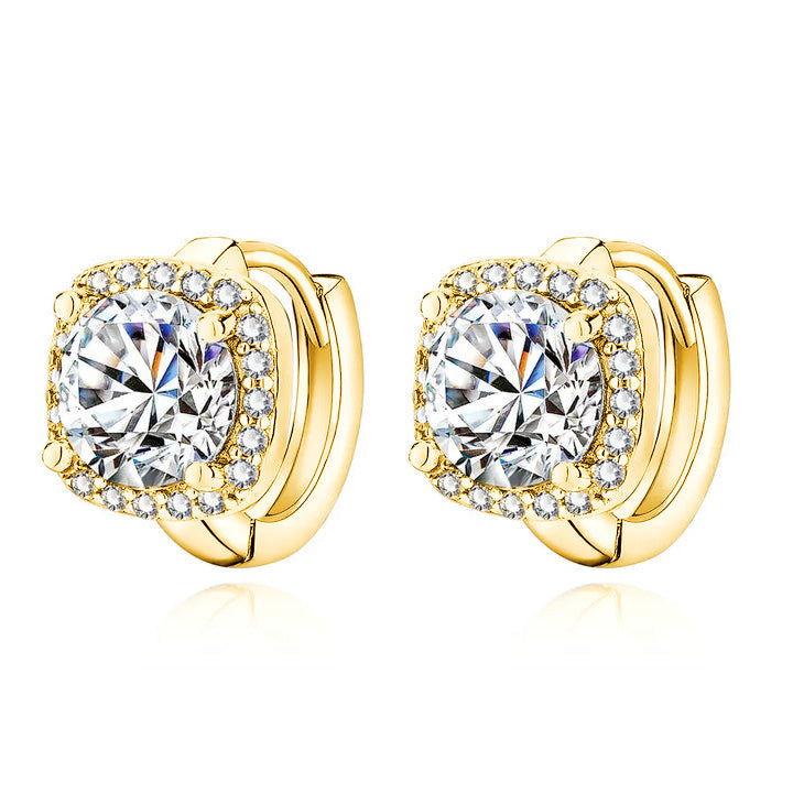 Kaede - Square Wrap Moissanite Hoop Earrings