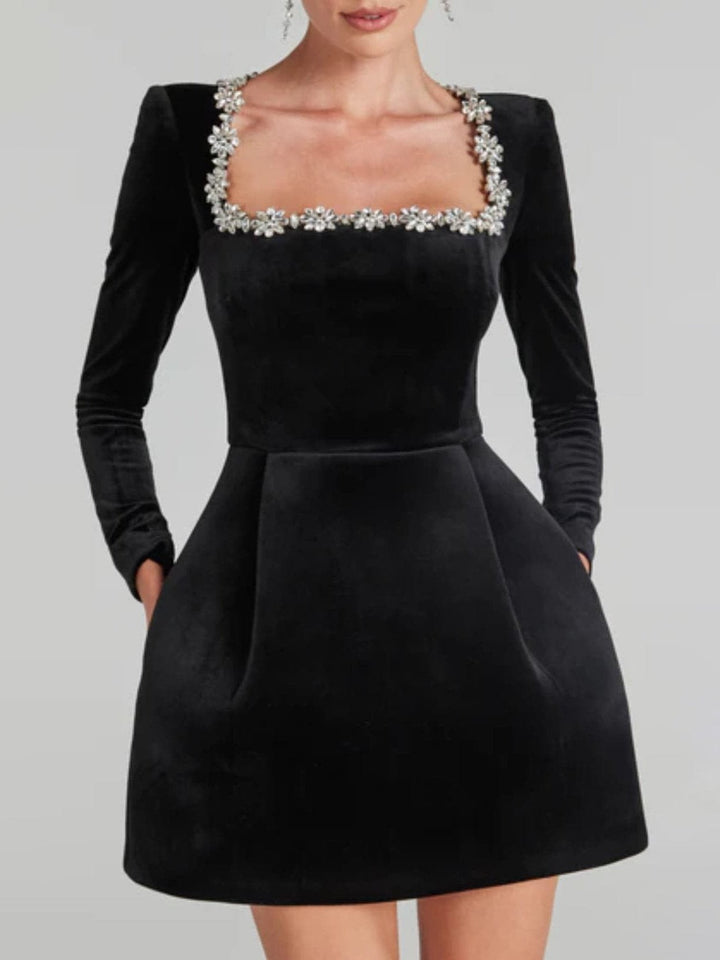 Lirien - Glamorous Crystal Embellished Mini Dress
