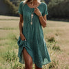 Veliana - Summer V-Neck Printed Maxi Dress
