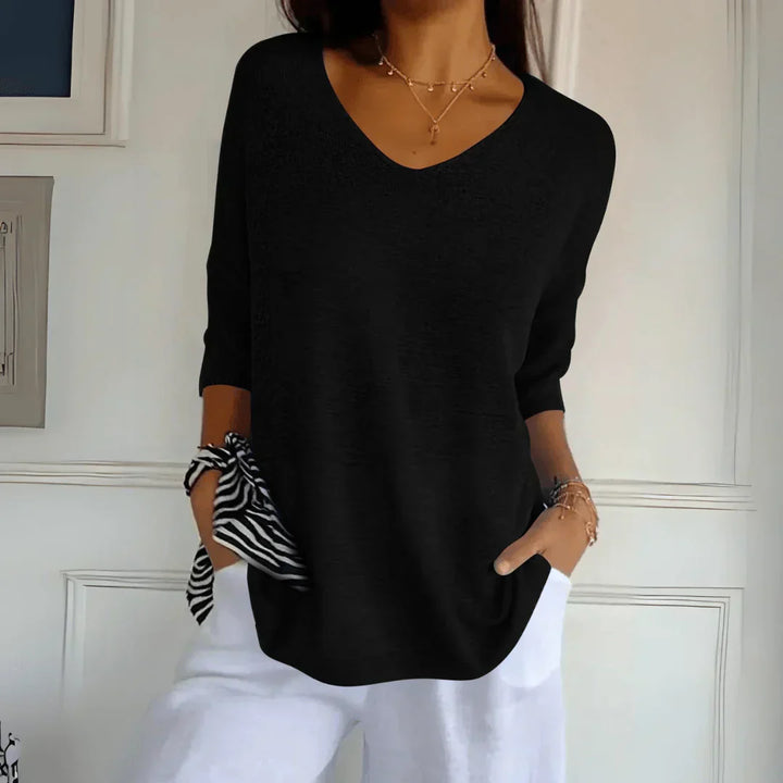 Zoe - Timeless V-Neck Elegant Top