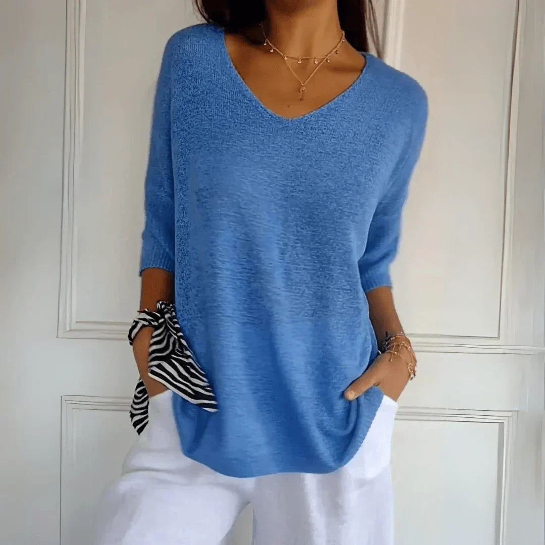 Zoe - Timeless V-Neck Elegant Top