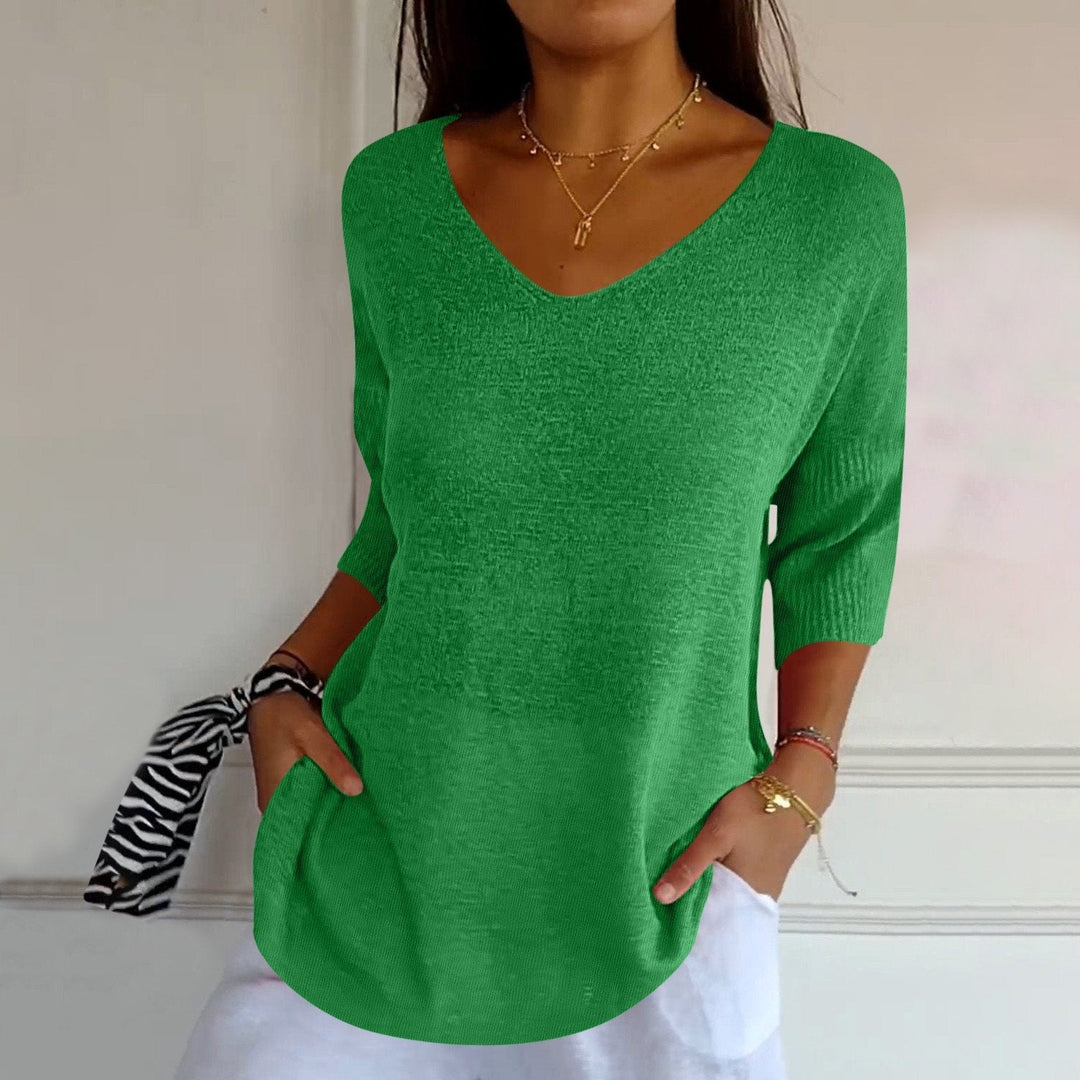 Zoe - Timeless V-Neck Elegant Top