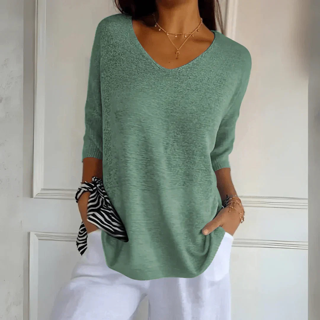 Zoe - Timeless V-Neck Elegant Top