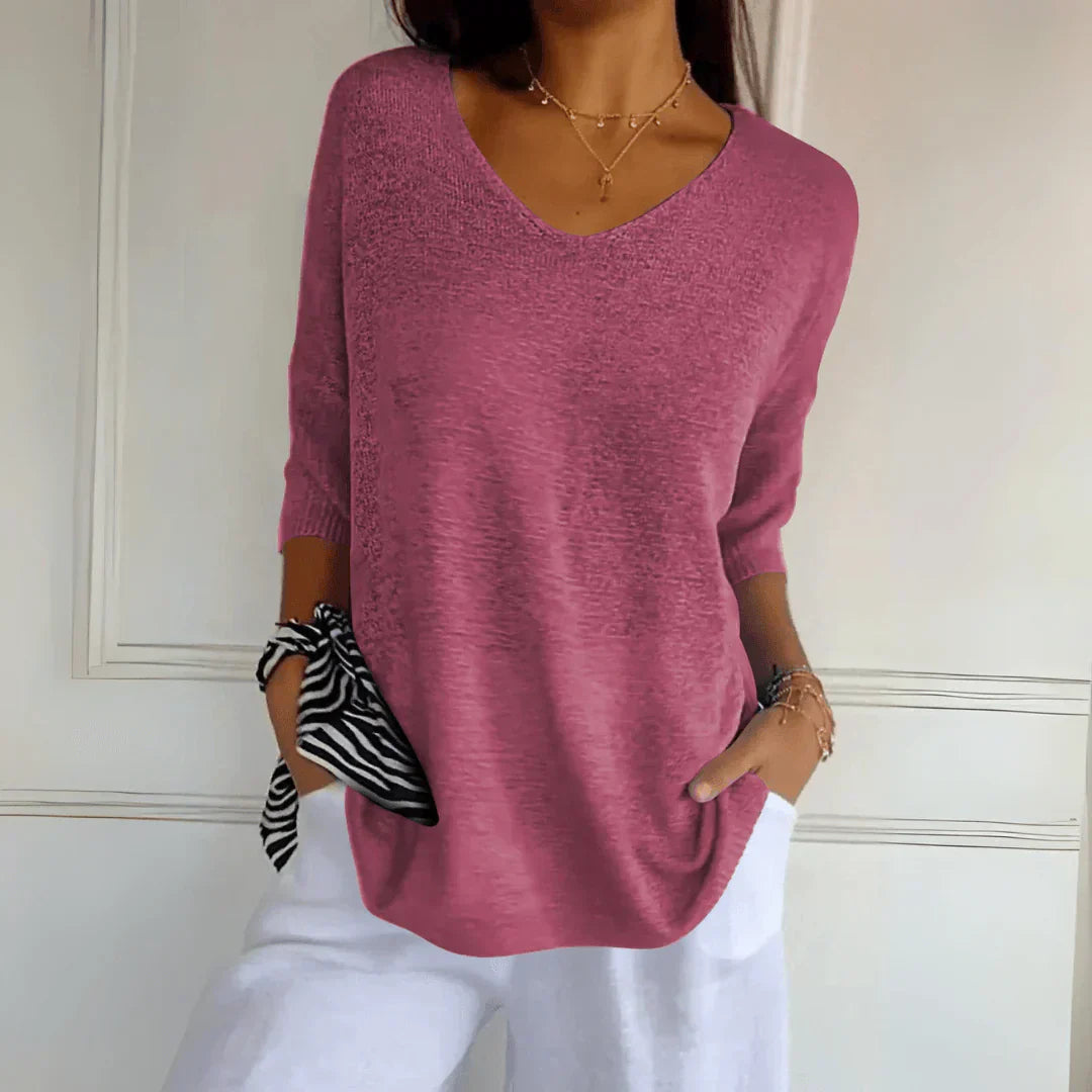 Zoe - Timeless V-Neck Elegant Top