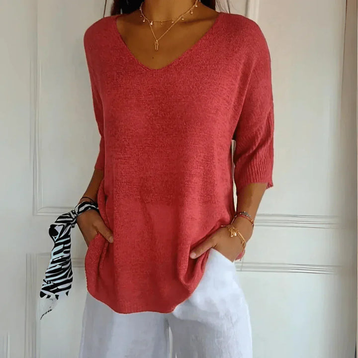 Zoe - Timeless V-Neck Elegant Top