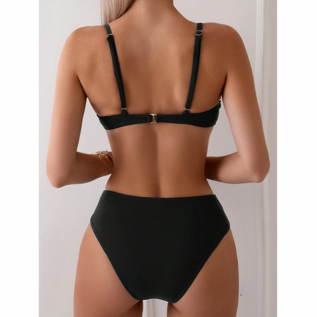 Evadne - High Waisted Push Up Two-piece Bikinis Set