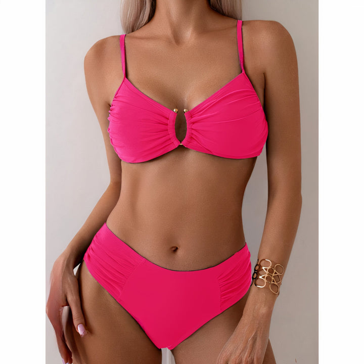 Evadne - High Waisted Push Up Two-piece Bikinis Set