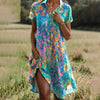 Rachel - Vintage Floral Boho V-Neck Dress