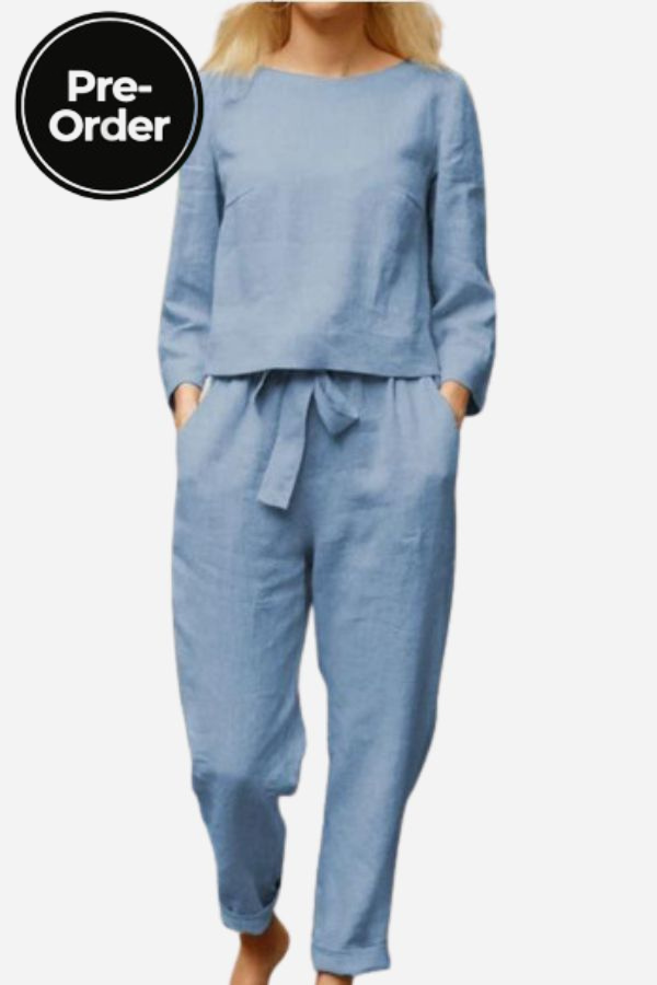 Ismeria - Cotton-Linen Monochrome 2-Piece Set