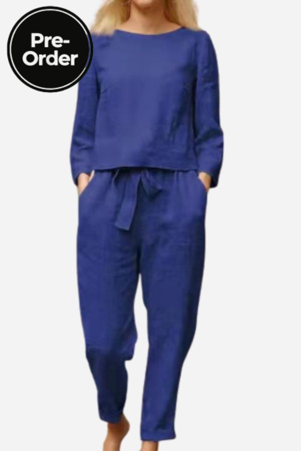 Ismeria - Cotton-Linen Monochrome 2-Piece Set