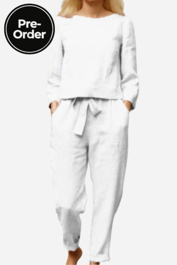 Ismeria - Cotton-Linen Monochrome 2-Piece Set