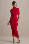 Gemma - Chic Asymmetric Twisted Cape Maxi Dress