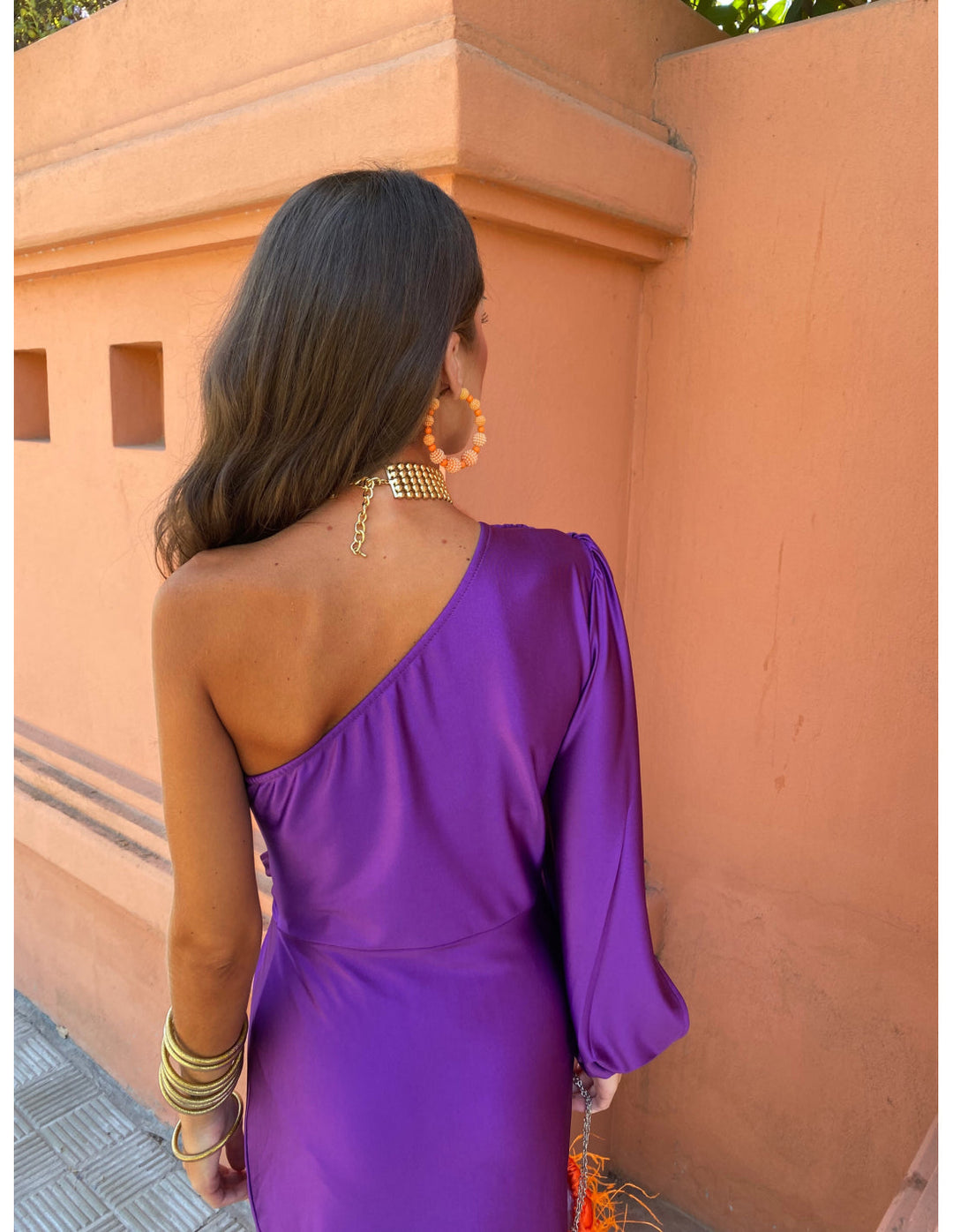 June - Asymmetrical Ruched One-Shoulder Maxi Dress