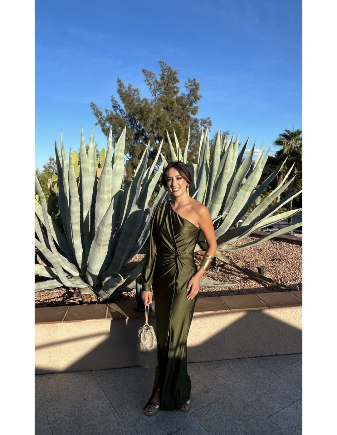 June - Asymmetrical Ruched One-Shoulder Maxi Dress